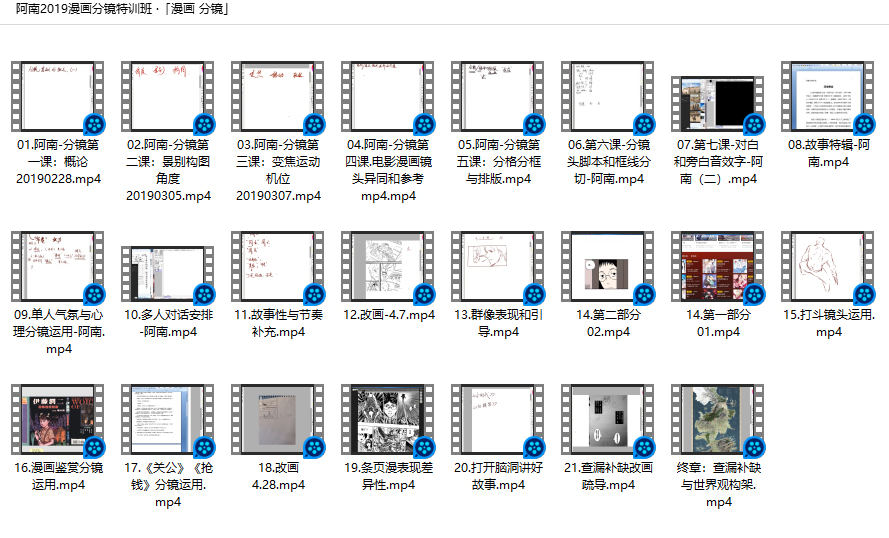阿南漫画分镜特训班2019年【画质高清】