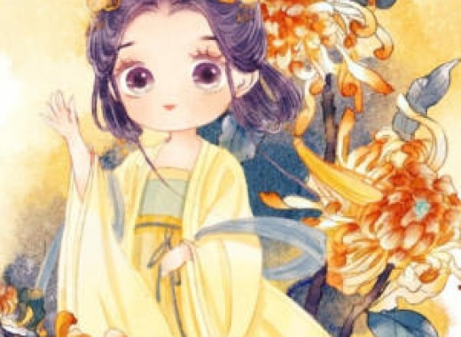 瑶背背十二花神 古风水彩插画课  第1张