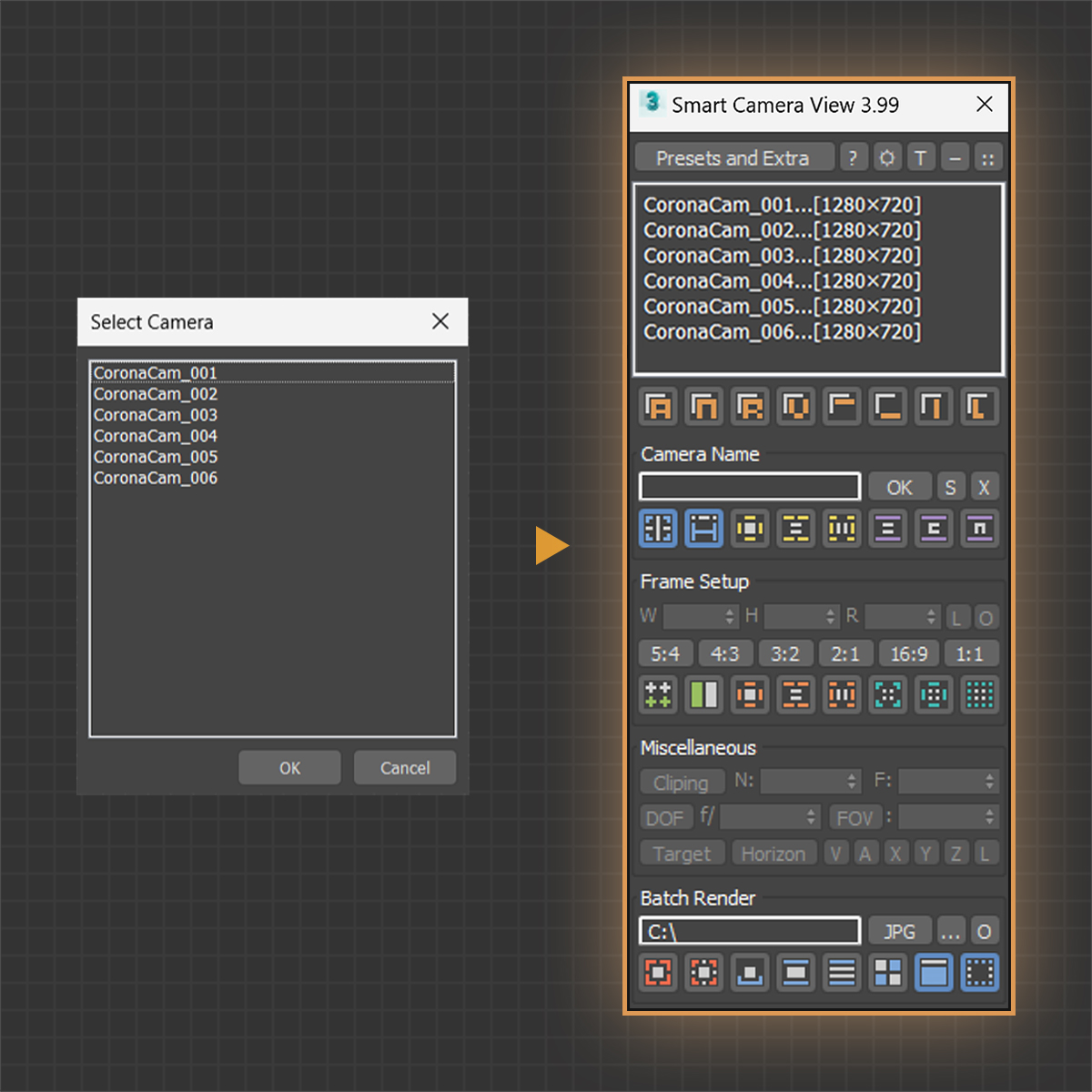 智能摄像机视角3DS Max插件(Smart Camera View v3.91)