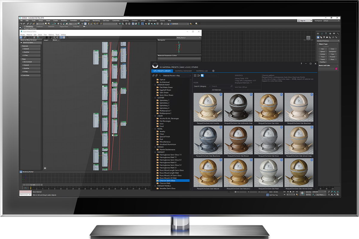 3DS MAX强大材质预设库插件(SIGERSHADERS XS Material Presets Studio V7.2.5 + V6.6.0+贴图预设)