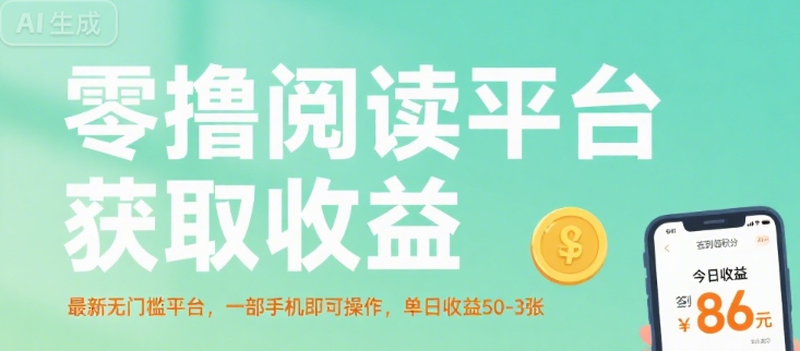 零撸阅读平台获取收益(最新无门槛平台)