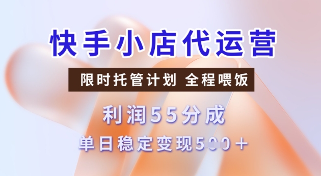 快手小店代运营3.0，模式新升级，收益55分，稳定单日5张【揭秘】  第1张
