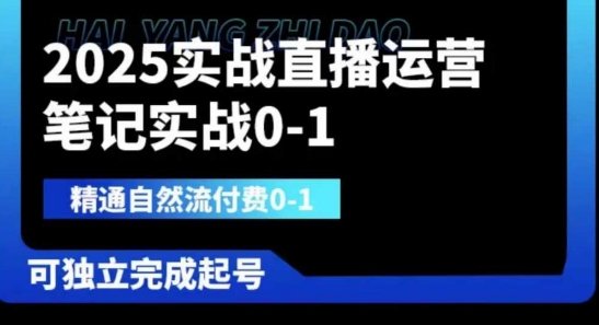 2025实战直播运营0-1，精通自然流付费0-1，可独立完成起号  第1张