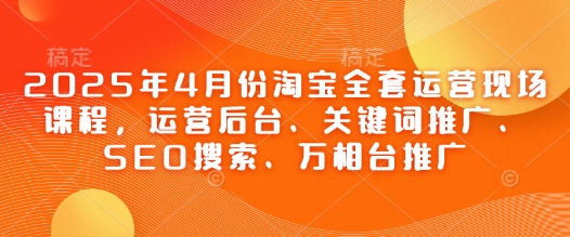 2025年4月份淘宝全套运营现场课程，运营后台、关键词推广、SEO搜索、万相台推广  第1张