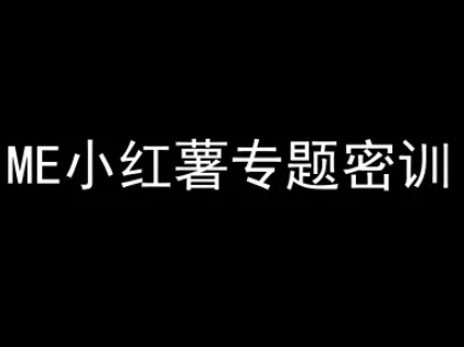 ME小红薯专题密训-小红书电商教程  第1张