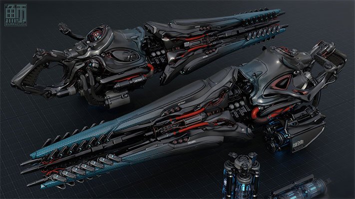 3D Weapon Design VR Workflow: Concepting Using Substance 3D Modeler & Blender