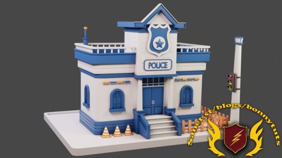 Blender 3D Modeling: Create a Low-Poly Police Building  第1张
