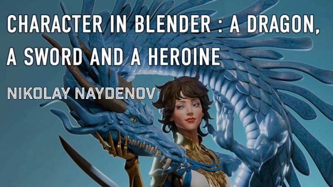 IAMAG – Mastering Character Creation in Blender – Modeling a Dragon, a Sword, and a Heroine (Dragon girl in Blender course)
