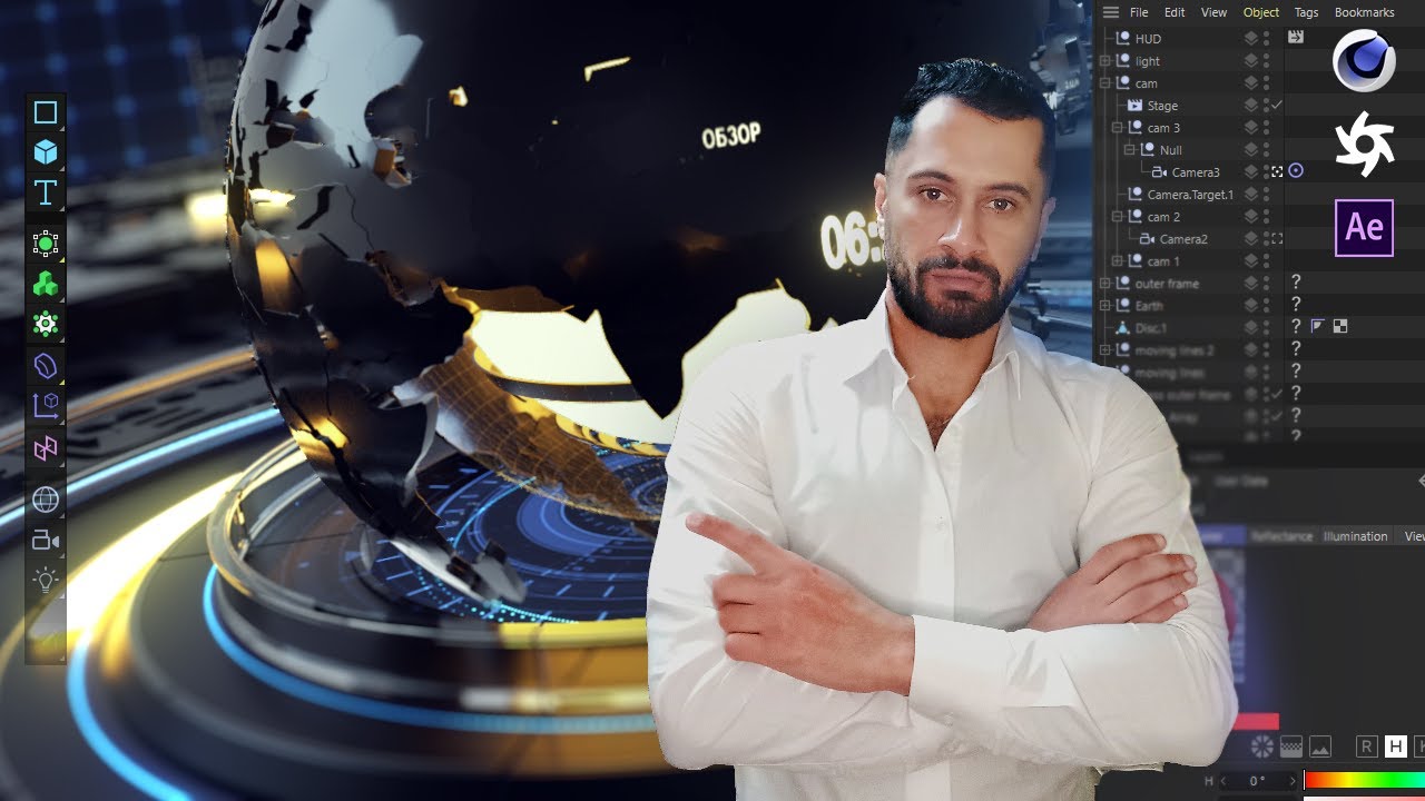 Cinema 4D Workshop : How To Create A 3D News Opener