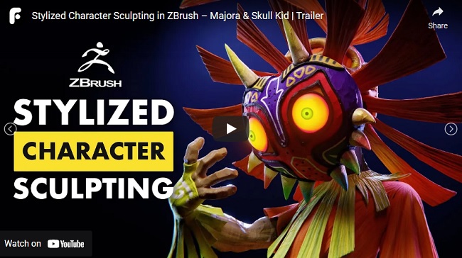 FlippedNormals – Stylized Character Sculpting in ZBrush – Majora & Skull Kid